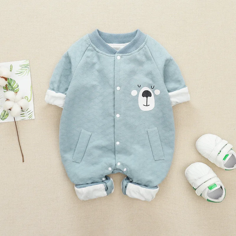 blue Одежда для новорожденных с героями мультфильмов; боди для малышей; осенняя одежда для близнецов; Модный хлопковый комбинезон унисекс - Цвет: blue