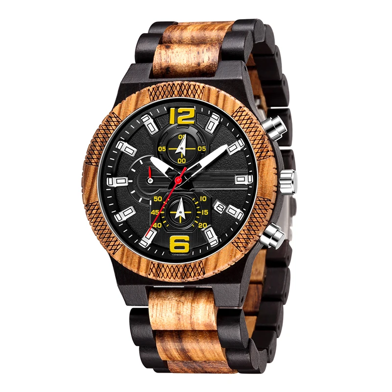 

Wholesale Handcrafted Wood Original Watches With Band Custom Logo Digital Design Your Own Bamboo Wood Watch Mechanical Timepiece