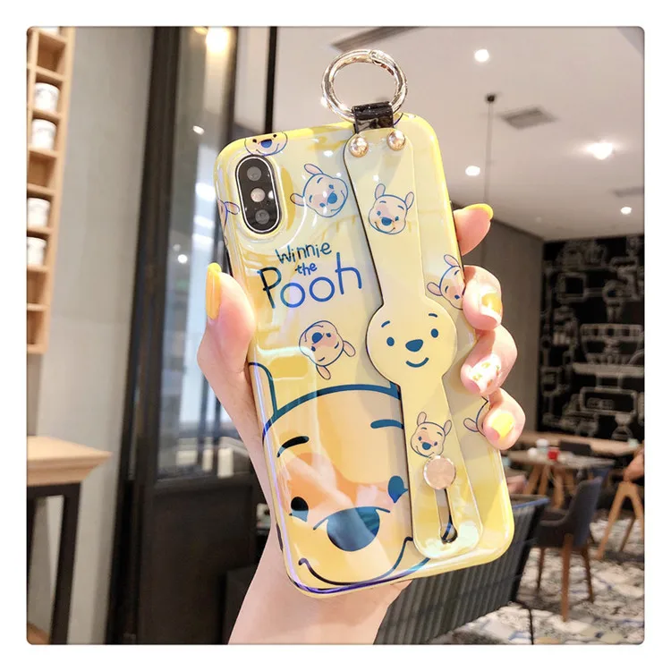 Для Iphone 6 7 8 S Plus X XR XS XSMAX милый мультфильм Винни Медведь поросенка чехол для телефона защитный силиконовый из ТПУ чехол на запястье