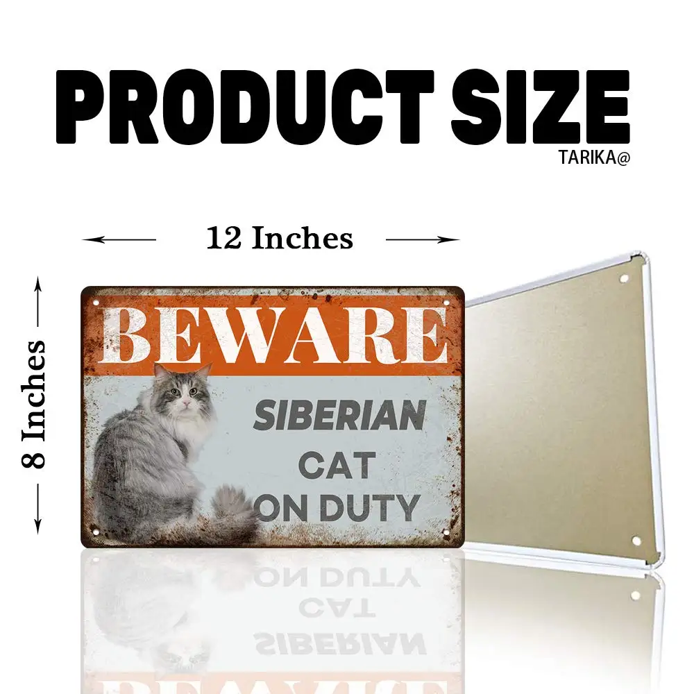 Остерегайтесь сибирской кошки на работу железный постер картина жестяной знак