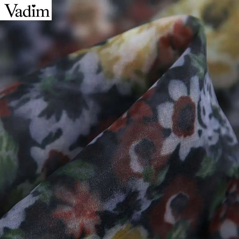 Женское элегантное платье vadim органза цветочный принт блузка с