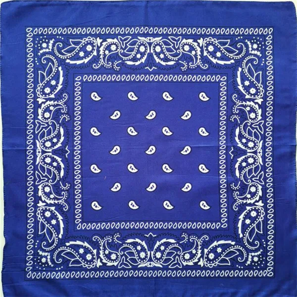 blue bandana Новое поступление, унисекс, хип-хоп, черная бандана, модный головной убор, повязка на голову, шейный шарф, повязки на запястье, квадратные шарфы, платок с принтом - Цвет: blue bandana