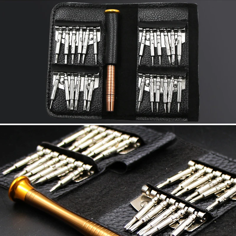 Набор отверток 25 в 1 многофункциональный мини-набор насадок с кожаным футляром
