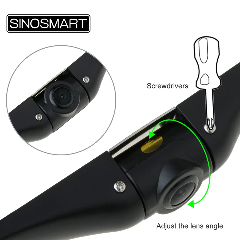 SINOSMART универсальная парковочная камера заднего вида для номерного знака