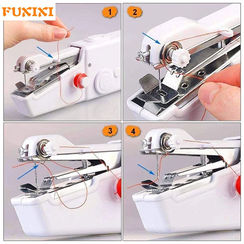 

Portable Mini Hand Sewing Machine Household Handheld Sewing Machine Electric Stitch Needlework Set for DIY Clothes Stitchin