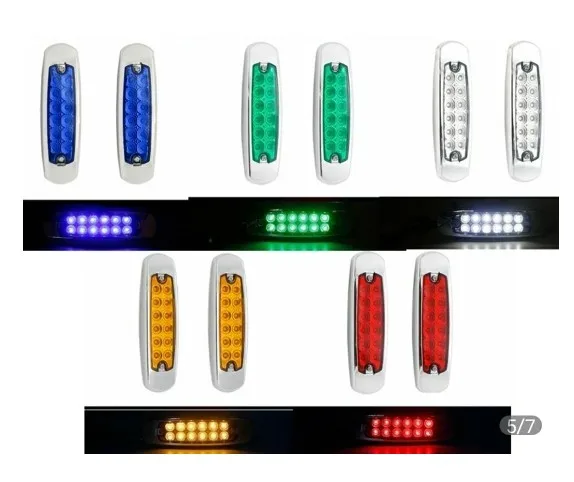 

2PCS 12LED Sealed Side Marker Lights Waterproof Clearance Lamp 12V Red Amber White Trailer Truck Turn Signal Light Accessories