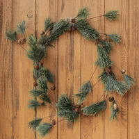 party joy 6ft artificial christmas garland smokey pine garland with pine cones for xmas home holiday outdoor winter decor