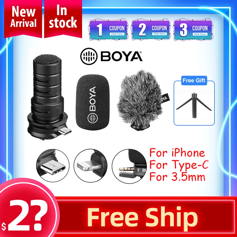 BOYA BY DM100 DM200 A7H микрофон цифровой стерео кардиоидный конденсаторный превосходный