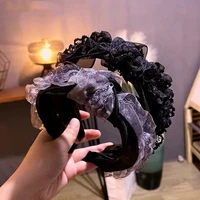 fashion lace knotted headband for woman handmade solid colors tooth hairbands girl hair hoop bezel hair accessories hair ties