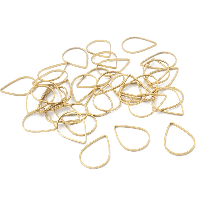 50pcs Geometric Frame Water Drop Pendant Raw Brass Charms Hollow Earrings Connectors DIY Jewelry Findings Accessories | Украшения и