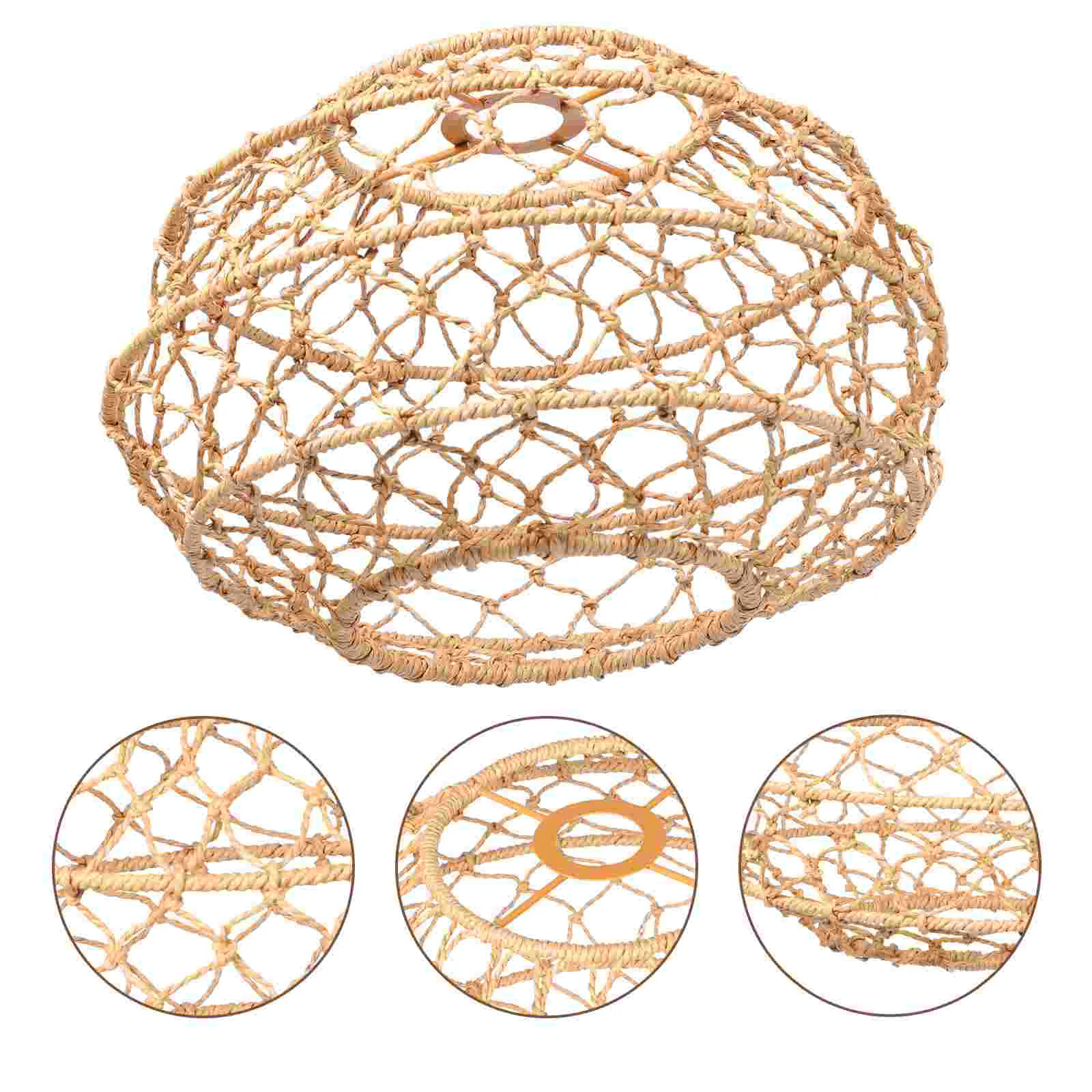 

1Pc Woven Lamp Shade Decorative Woven Style Light Shade Creative Light Decor