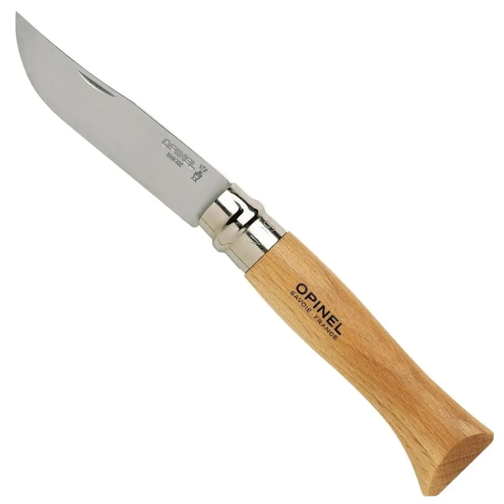 

Opinel Inox No 9 Stainless Steel Folding Pocket Knife with Beechwood Handle Camping Hiking Trekking Outdoor Hunting