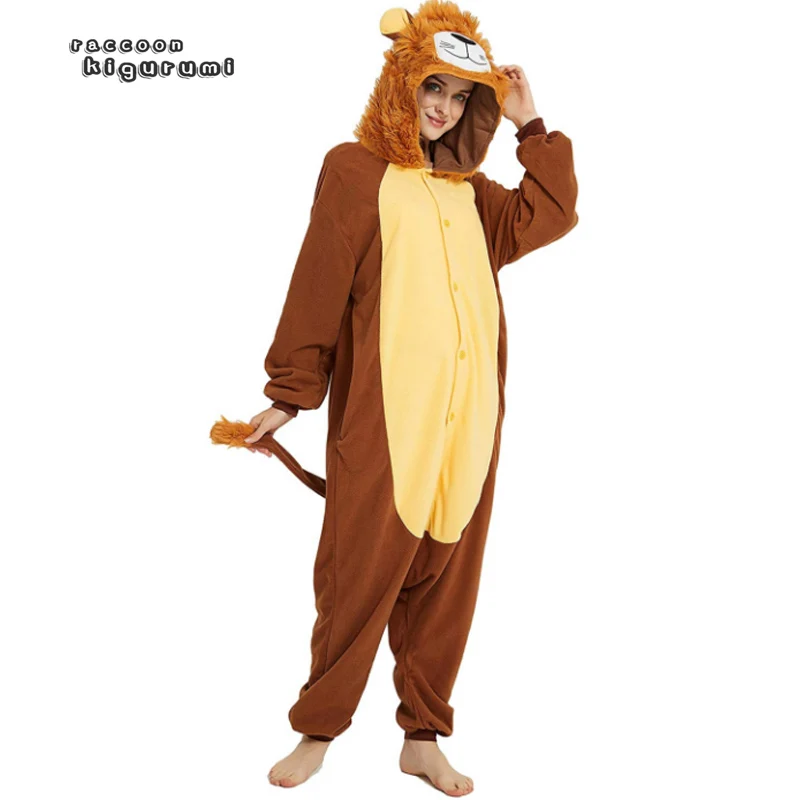 

Animal Cosplay Pajama Boy Girl Unicorn Lion Winter Halloween Cartoon Onesie Raccoon Kigurumi Adult