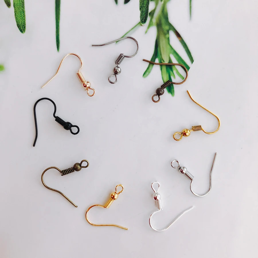 100 шт./лот цветные модные дешевые бусины железные застежки крючки для ушей с