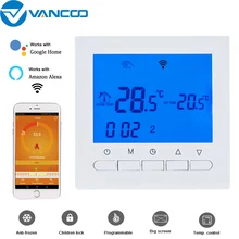 Vancoo Wifi Gas Boiler Thermostat Digital Temperature Wireless Touch Screen LCD Display Mobile Phone Program Thermoregulator