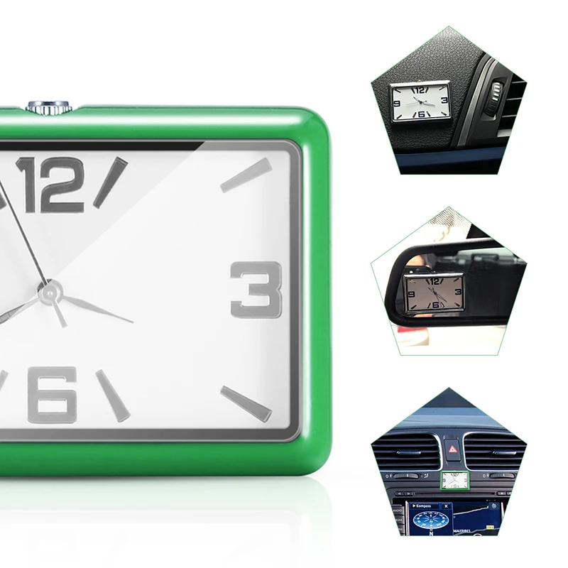 

Car Clock Quartz Watch Auto Interior Stick-On Clock Dashboard Time Display Clock In Car Accessories Gifts Ornaments