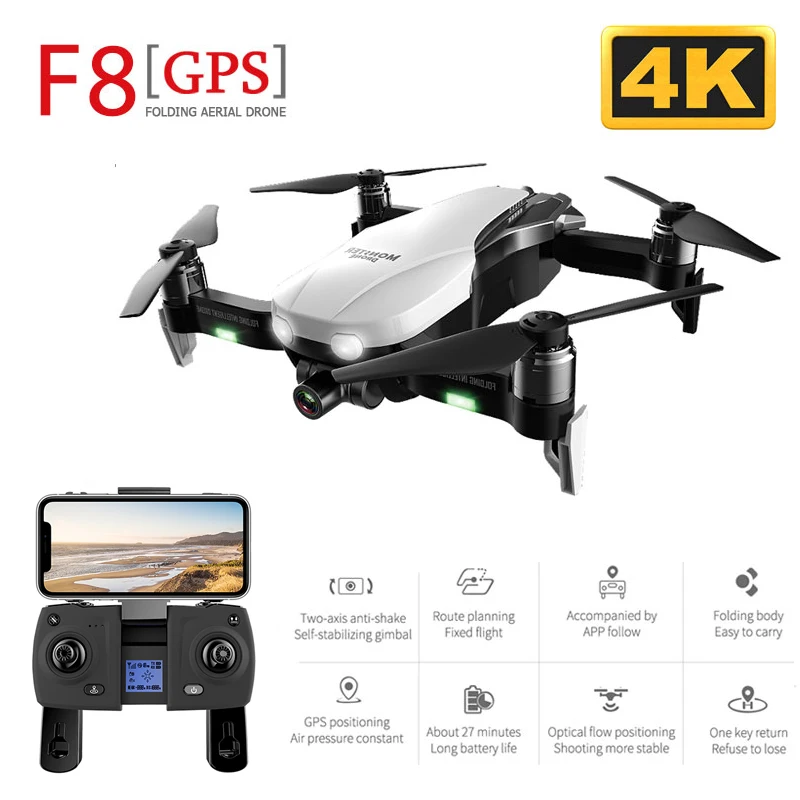 F8 GPS-Дрон с двухосевым стабилизатором, Wi-Fi FPV 1080P 4K камера, бесщеточный Квадрокоптер VS F11 SG906 PRO