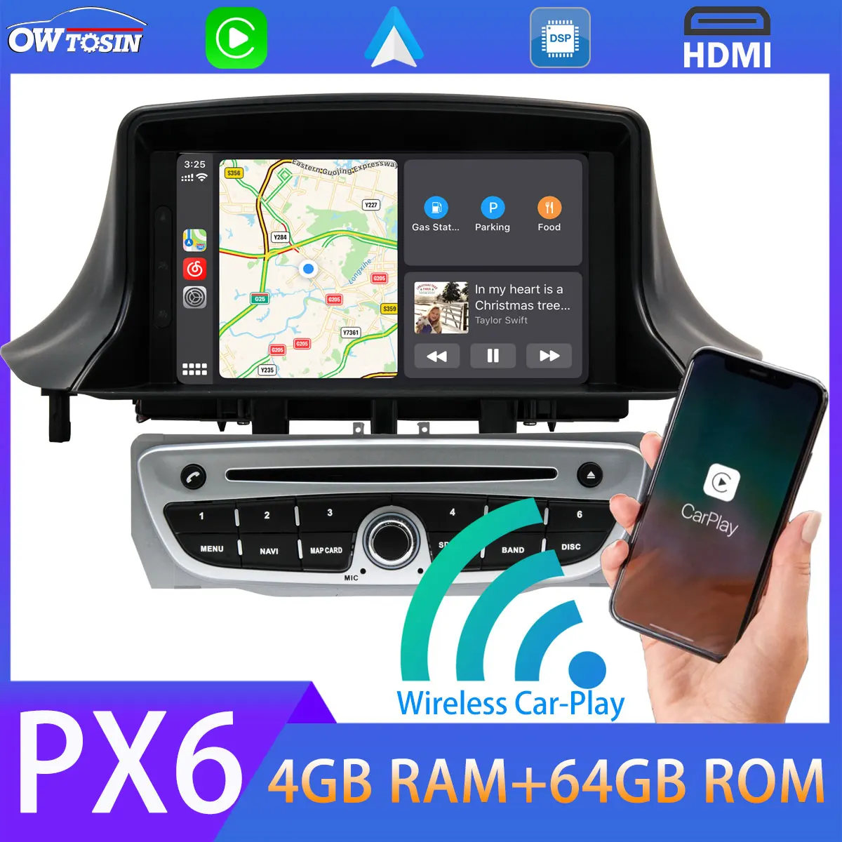 PX6 4G + 64G Android 10 автомобильный DVD мультимедиа воспроизведение для Renault Megane 3 Fluence