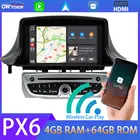 PX6 4G + 64G Android 10 автомобильный DVD мультимедиа воспроизведение для Renault Megane 3 Fluence радио GPS навигация авто стерео 5 * USB головное устройство WiFi