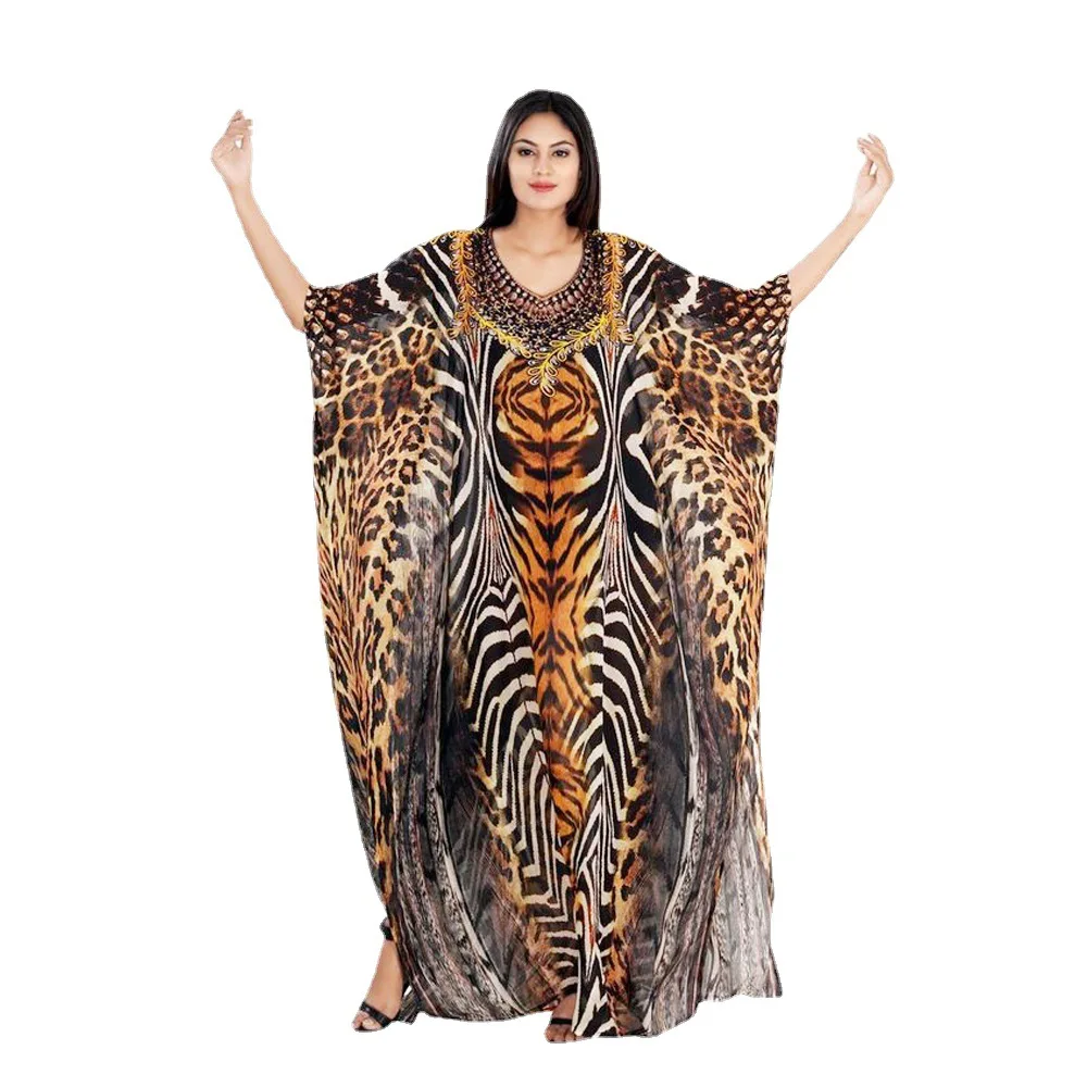 

Women's long skirt new seaside vacation print dress Middle Eastern Muslim robe