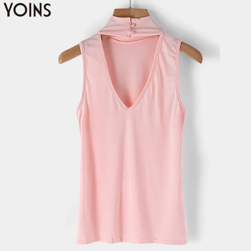 YOINS Женские винтажные водолазки с открытой спиной топы 2020 Летние повседневные