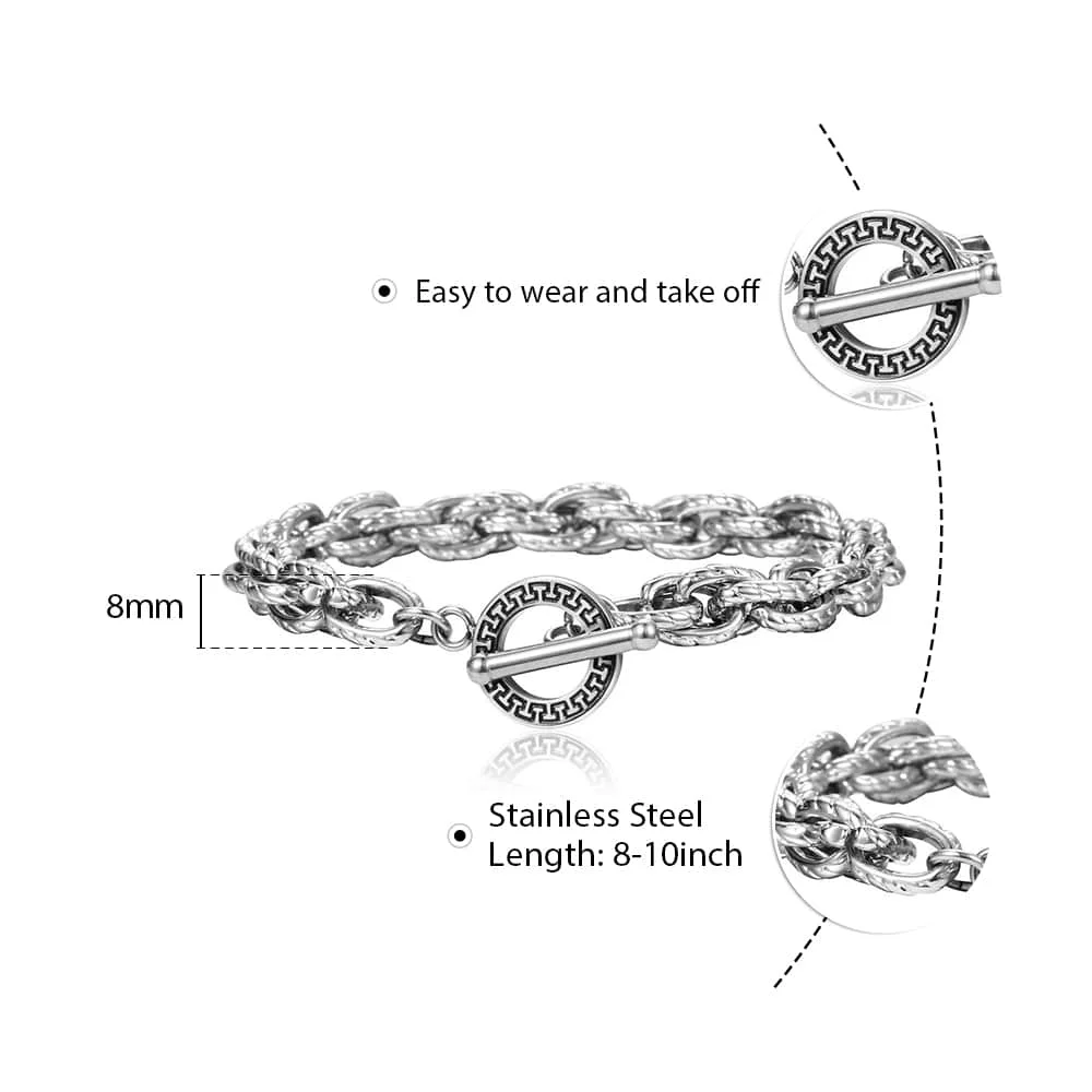 Twristed Rolo Cable Мужские браслеты, серебро, Черное золото, нержавеющая сталь, коробка, пшеница, Twristed Rolo Cable, кубинский браслет, Женские Ювелирные изделия, подарок TBS003 - Окраска металла: Twristed Rolo Cable