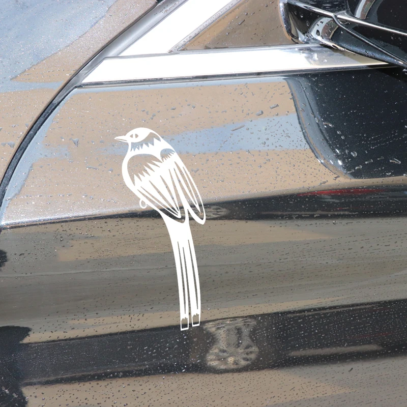 

YJZT 7.3CM*16.1CM Bird Creative Cartoon Pattern Decor Body Of Car Vinyl Decal Car Sticker Black/Silver C4-3011