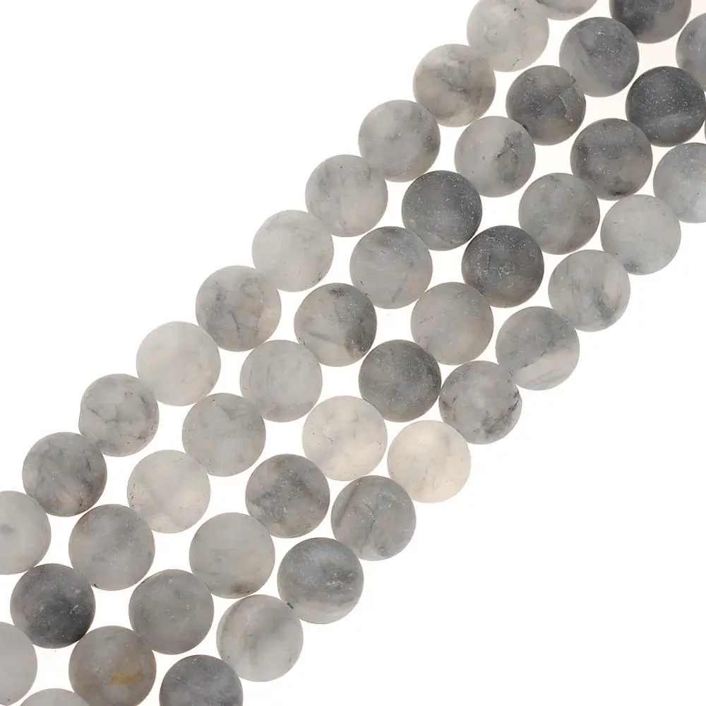 4-12 мм натуральный камень круглый великолепный серый облачный кварцевые матовые