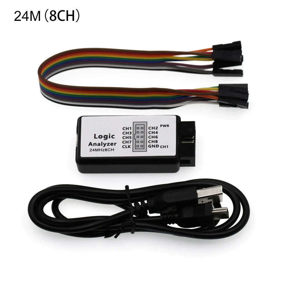 Сетевой анализатор LA1002 портативный мини USB 5 МГц 24 м 8 каналов логики набор