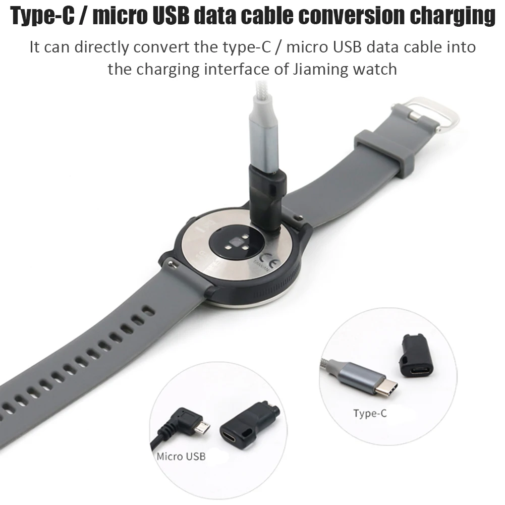 USB C к 4-контактному зарядному адаптеру для Garmin Fenix 5/5S/5X/6 Forerunner 45/45S/245/245M/935 Smart Watch T84D