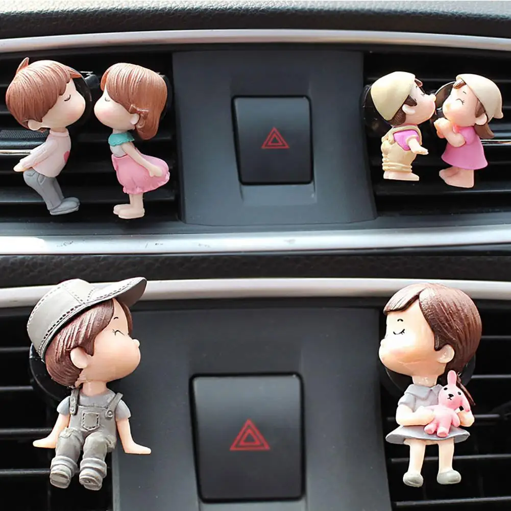 

Lovely Couple Girl Boy Car Air Vent Freshener Conditioning Aromatherapy Perfume Clip Diffuser Decor Auto Interior Accessories