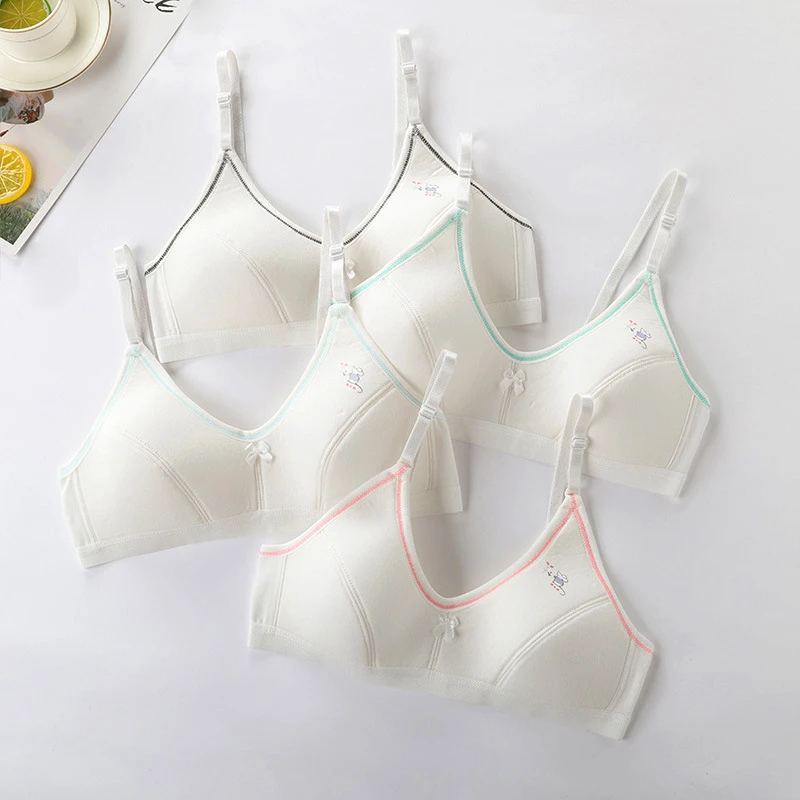 

10-16Years Teen Underwear Teenage Brassieres Girls Bra Adolescent Girls' Small Vest Sport Cartoon Training Lingerie Comfortable