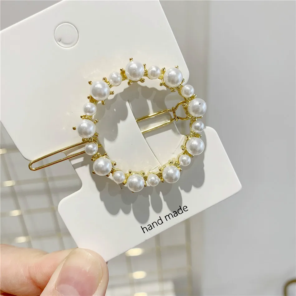 StyleE-1pc Модная с кристаллами и жемчугом заколка для волос металлическая заколка элегантная заколка Бобби свадебные шпильки стайлер для укладки волос Зажимы для женщин - Цвет: StyleE-1pc