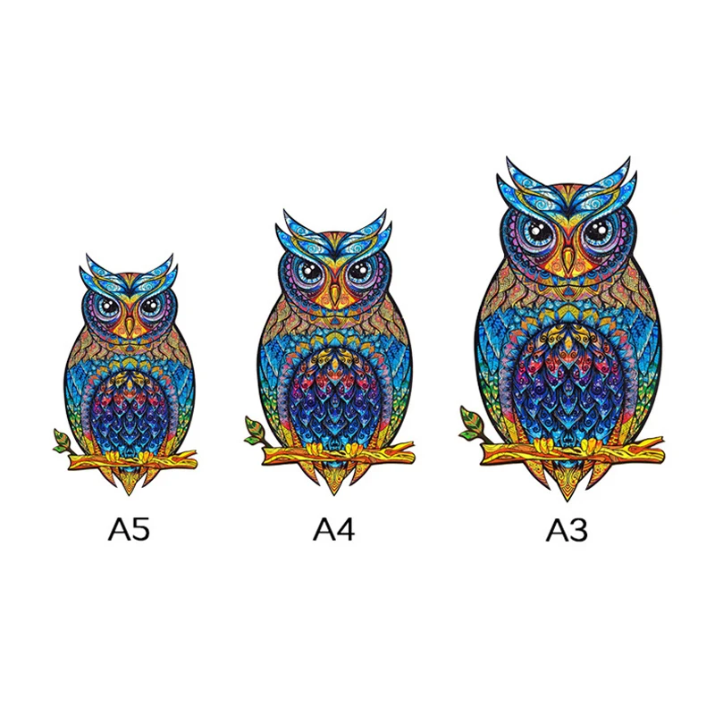 

Wood DIY Crafts Puzzle Unique Shape Jigsaw Pieces For Adults Kids Wooden Animal Puzzles Educational Interactive Gift