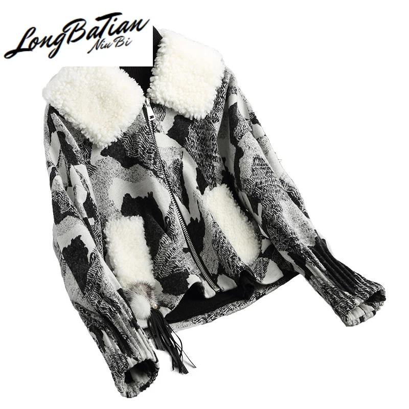 Шерстяное пальто 2020 Модное теплое Tussah шелковое зимнее женское из натурального