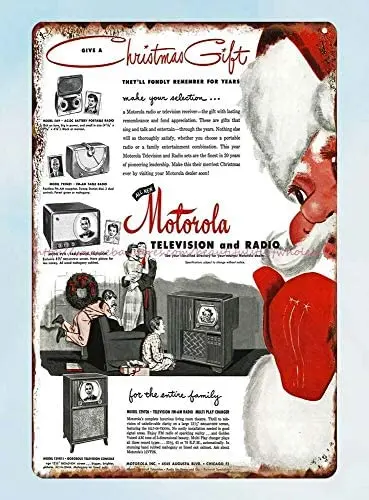 

Bernice Motorola Television and Radio 1949 Metal Tin Sign Country Kitchen Decor Room Decoration Anime Decor 12 X 8 Inches