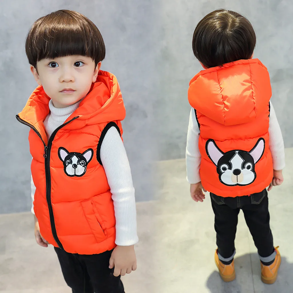 Детская куртка с капюшоном и мультяшной собакой для маленьких мальчиков девочек