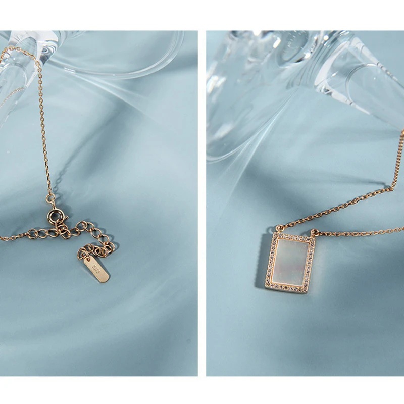 Женское квадратное ожерелье Kinel из стерлингового серебра 925 пробы с сердечком