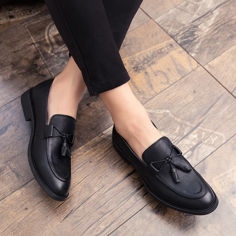 

Large size 38-47 Fashion mens italian leather casual shoes brand mens loafers comfortable leather Formal loafers moccasins men 5