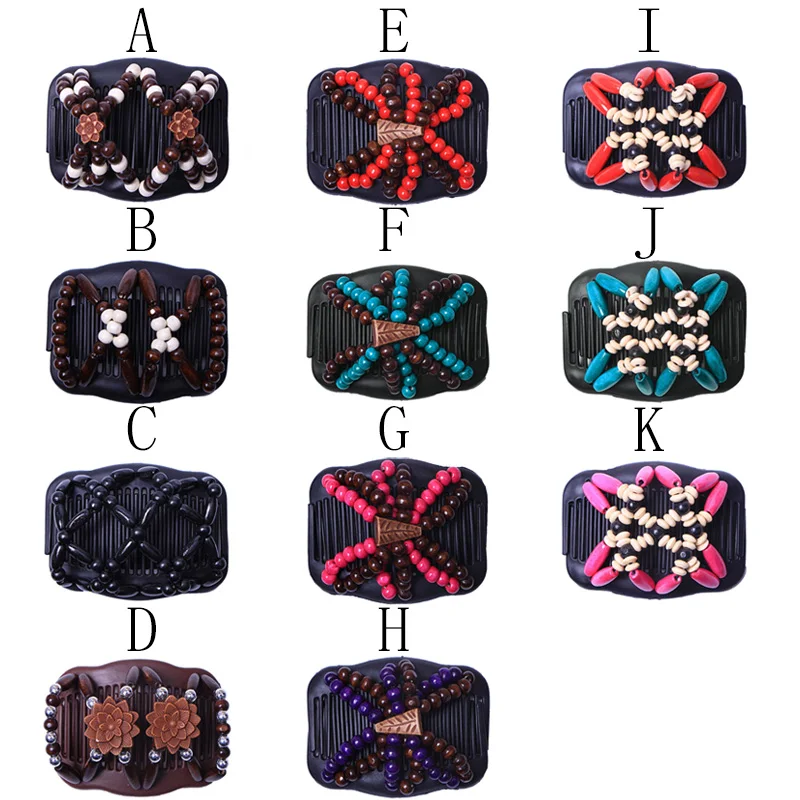 Гребень для волос с деревянными бусинами| |