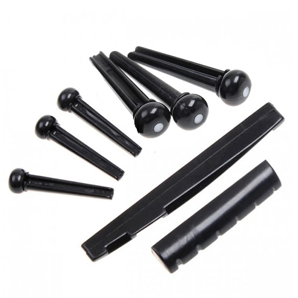 

6 String Nut Pin Durable Slotted Saddle Professional Universal Musical Instruments DIY Acoustic Guitar Bridge Set Gift