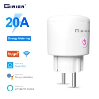 tuya wifi plug 20a smart socket eu with power monitor function smart life app remote control outlet works with alexa google home