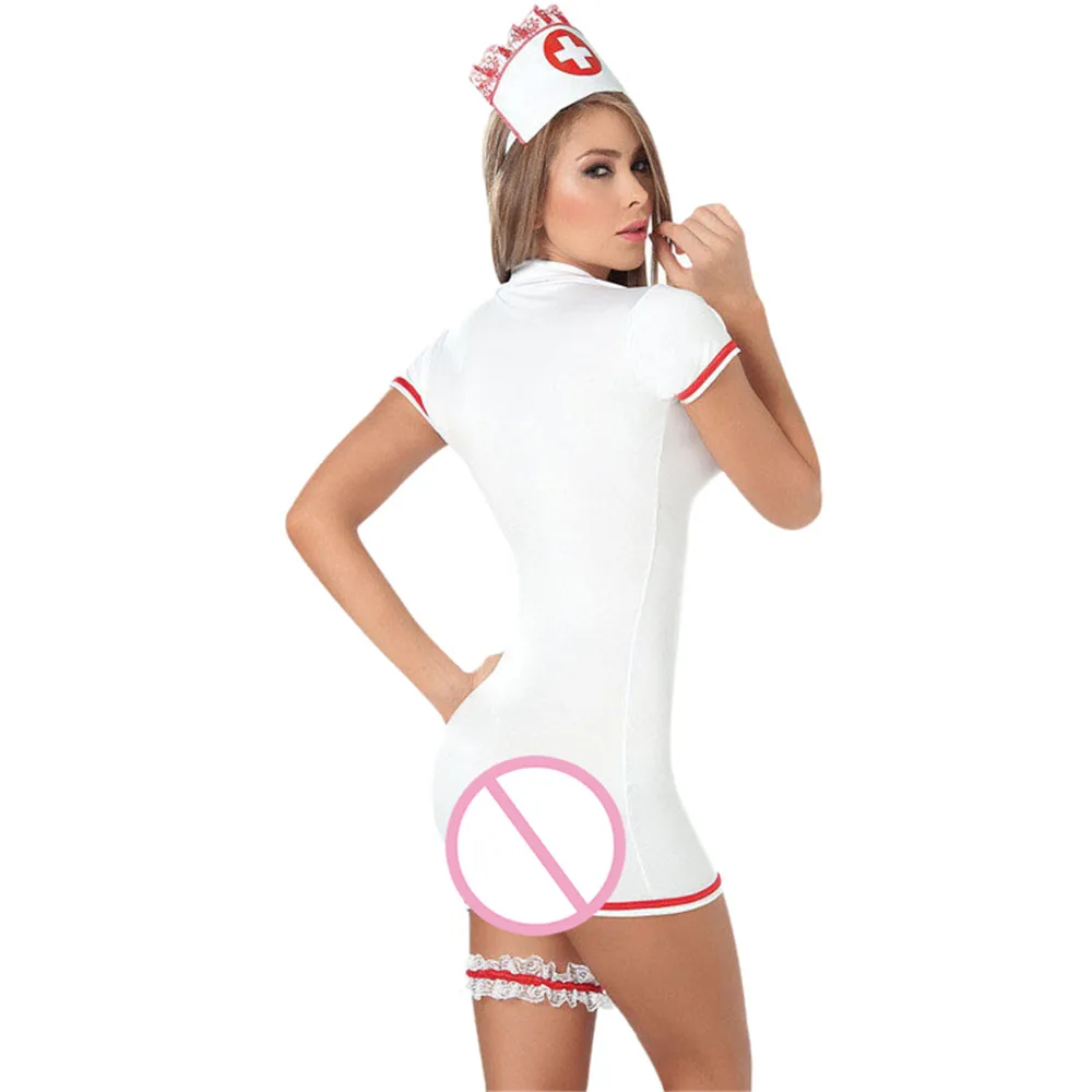 1set Women Sexy Lingerie Nurse Cosplay Uniform Costume Outfit Halloween Fancy Dress Exotic Apparel Exotic Costumes images - 6