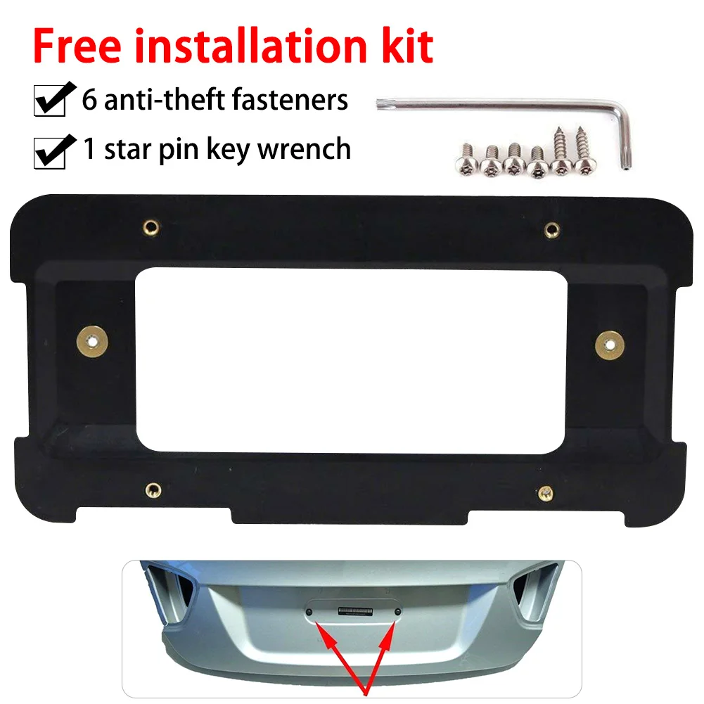 

Car Rear License Plate Base Mount Frame With 6 Screws With Wrench Kit For Benz For BMW For Audi Car Exterior Accessories