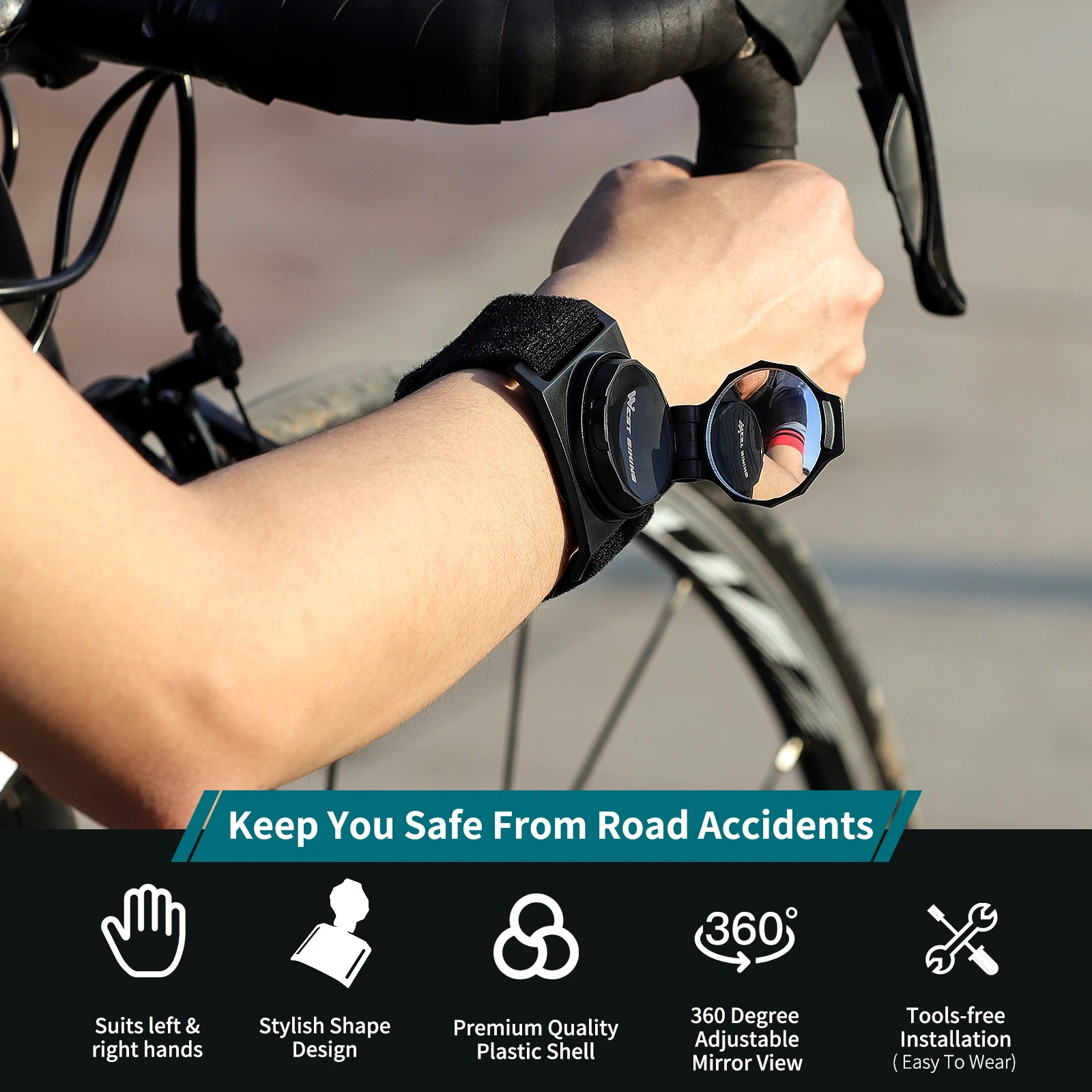 WEST BIKING велосипед зеркала на запястье Регулируемый поворотный зеркало заднего