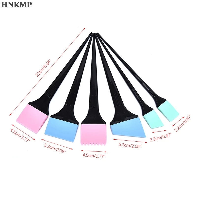 

6pcs/Set Hair Tint Dye Brush Hair Color Brush Professional Salon Highlight Comb Set Hairdressing Tool 2 Colors
