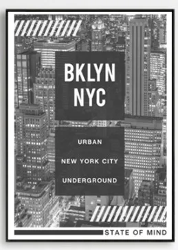 Новая Йорк Бруклинская северная современная простая масляная живопись алфавитного плаката без рамки для декора гостиной ресторана.