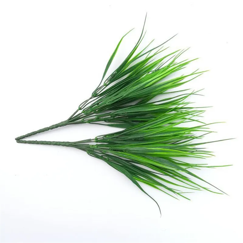 Новинка 2019 7 вилочные искусственные растения с зеленой травой для пластиковых