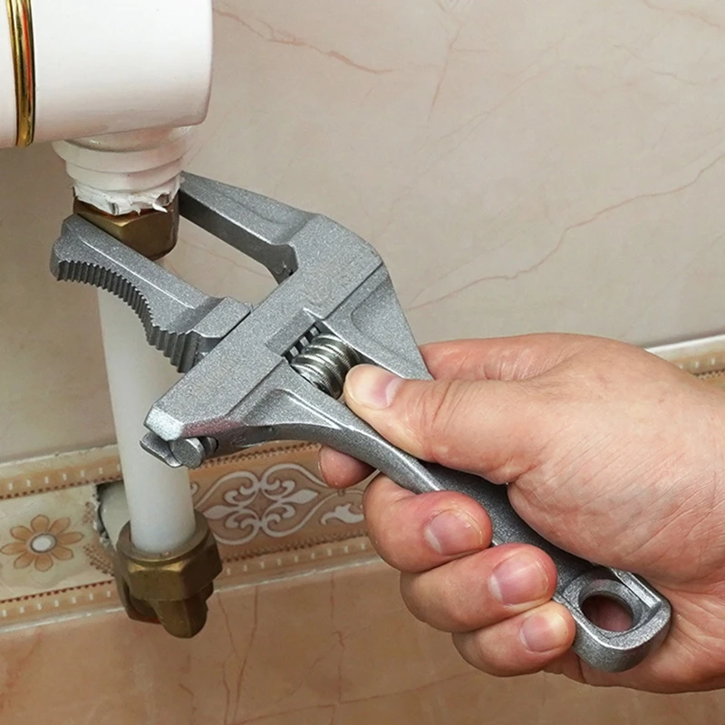 

Multifunctional Short Handle Wrench with Blade Adjustable Large Opening Spanner Movable Universal Gadget Bathroom Nut