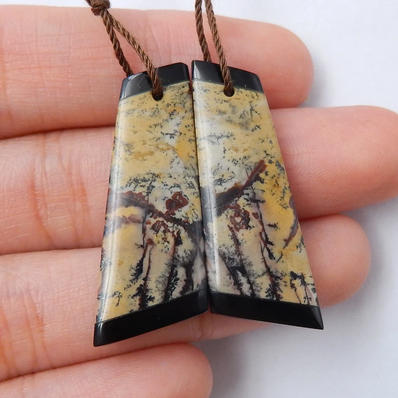 Модные ювелирные изделия для женщин серьги аксессуары ChouHua Jasper и Obsidian Интарсия драгоценный камень серьги ювелирные изделия, 30x13x5 мм, 6,8 г